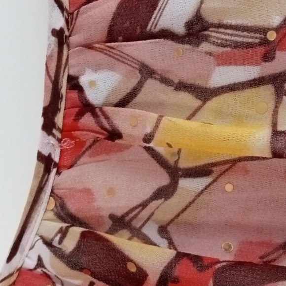 Women's C D Petites Tangerine Print Top Size Small - Picture 8 of 8